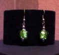 Pendientes de cristal de bohemia verde